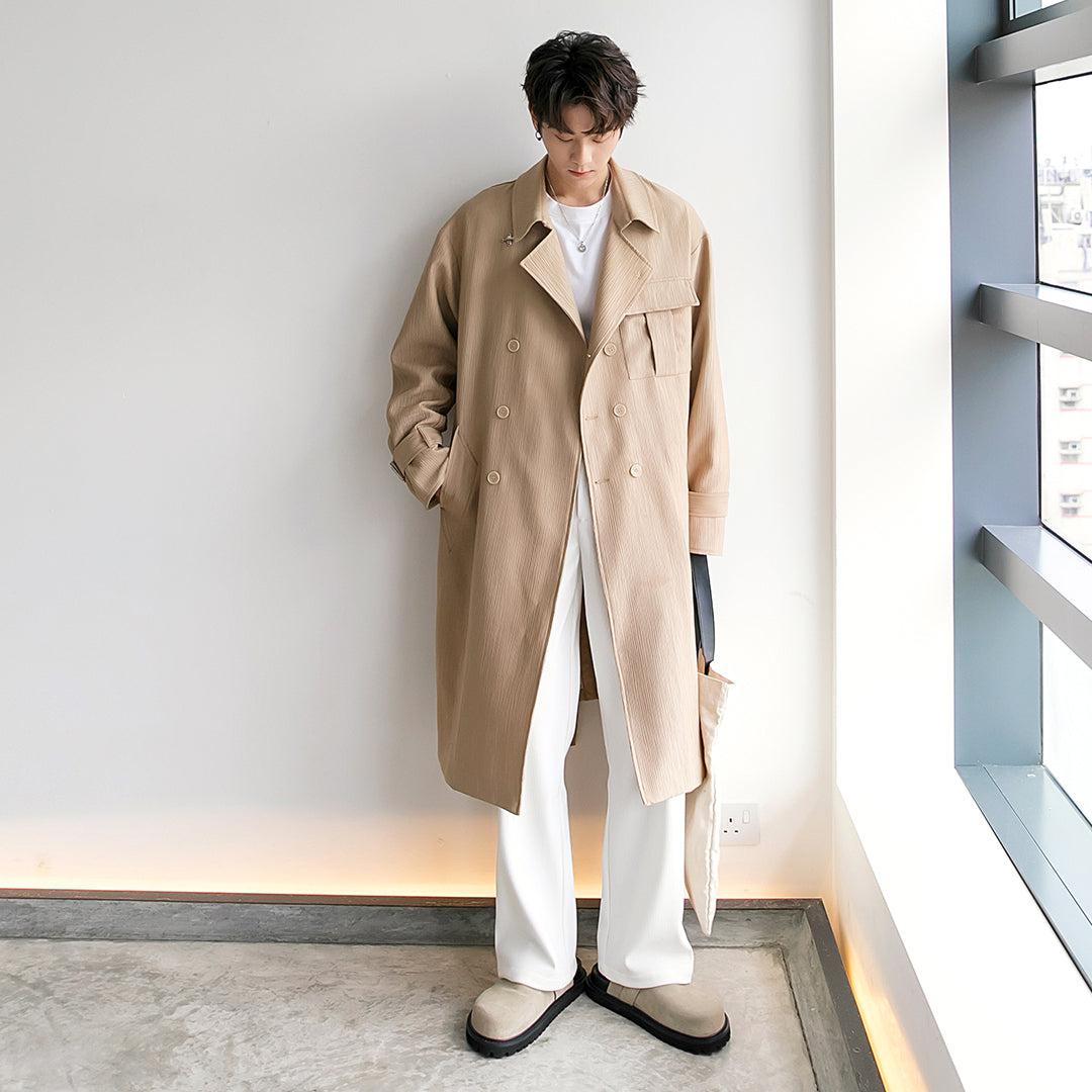 Long Double Breasted Trench Coat