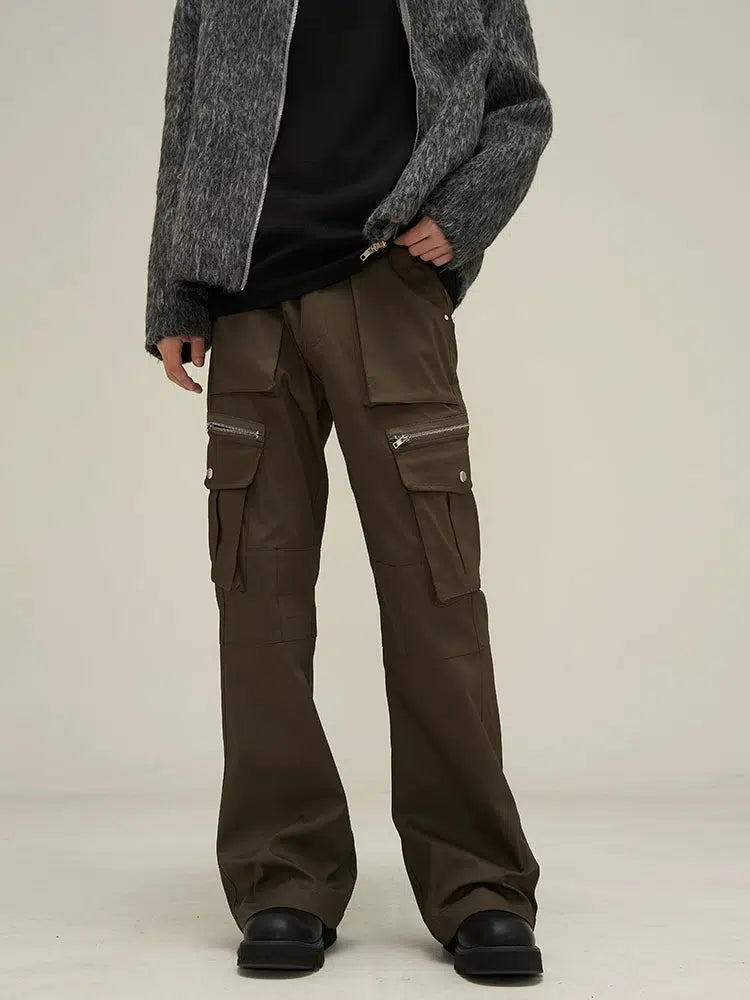 Multi-pocket Straight-leg Cargo Pants