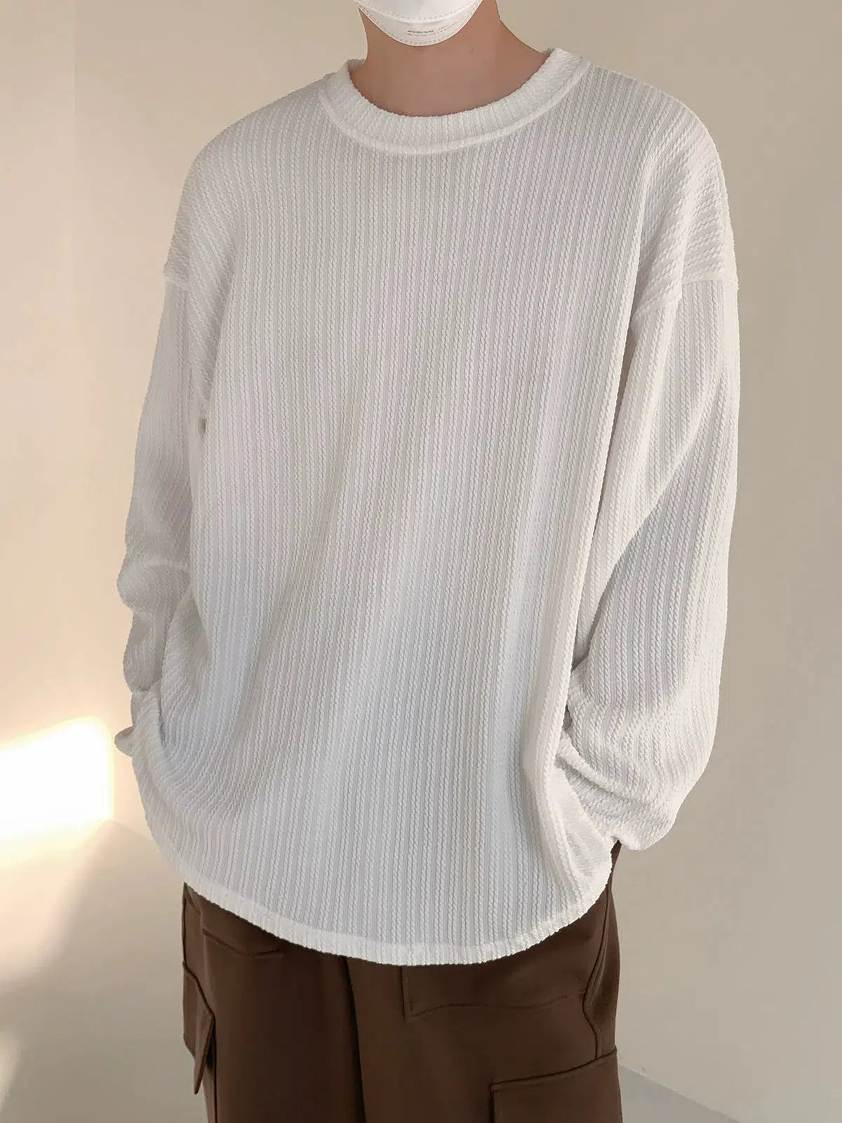 Striped Round Neck Long Sleeve Bottoming Shirt – The Korean Fashion
