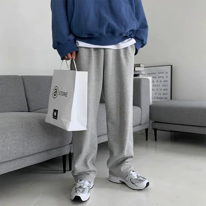 Wide Leg Light Gray Sweatpants M Light Grey