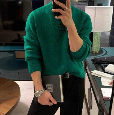 Loose Fit Crewneck Sweater-The Korean Fashion