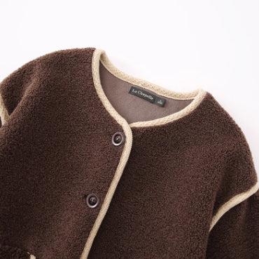 Pockets Button-Up Fleece Coat