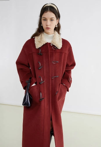 Toggle Closure Wool Collar Coat