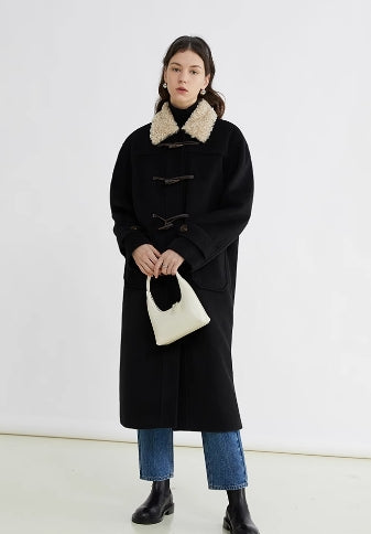 Toggle Closure Wool Collar Coat