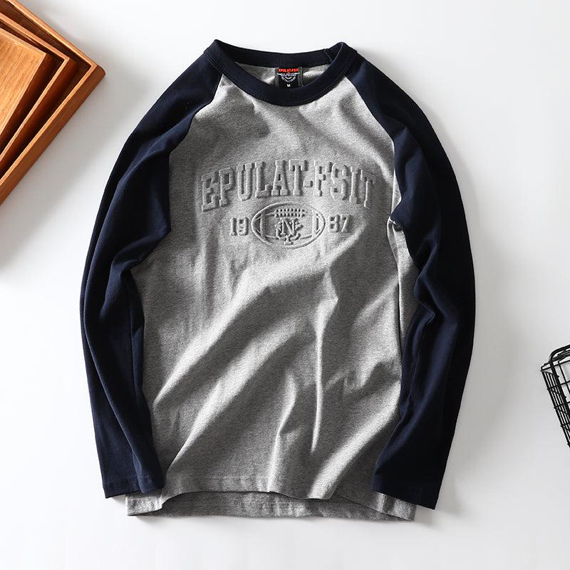 3D Embossed Text Print Crew Neck Sweatshirt