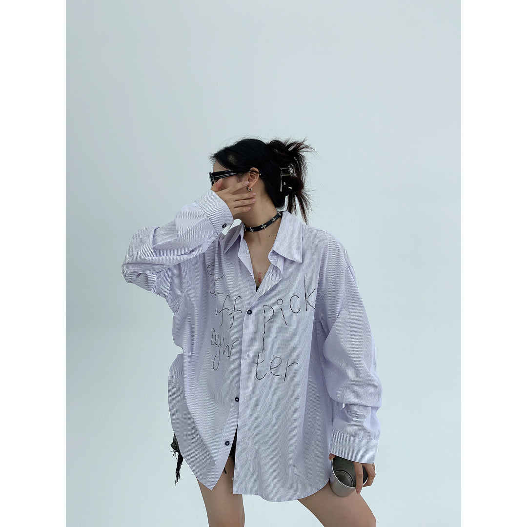 Oversized Graphic Button-Up Shirt