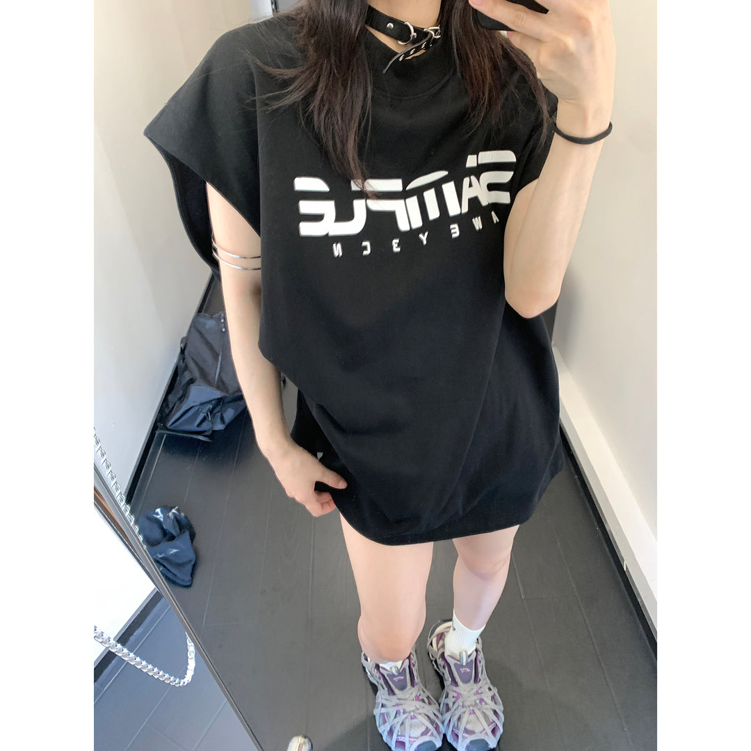 Oversized Graphic Sleeveless T-Shirt