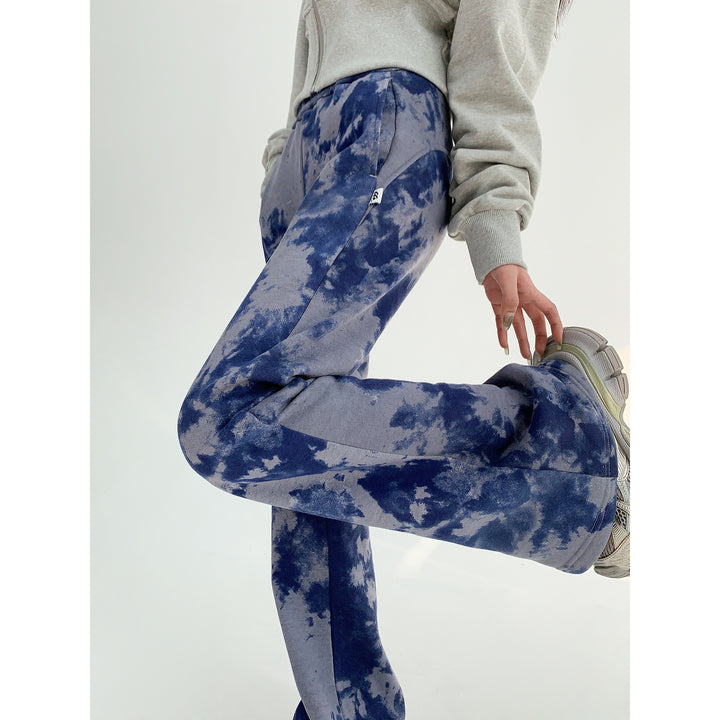 Casual Tie-Dye Flared Pants