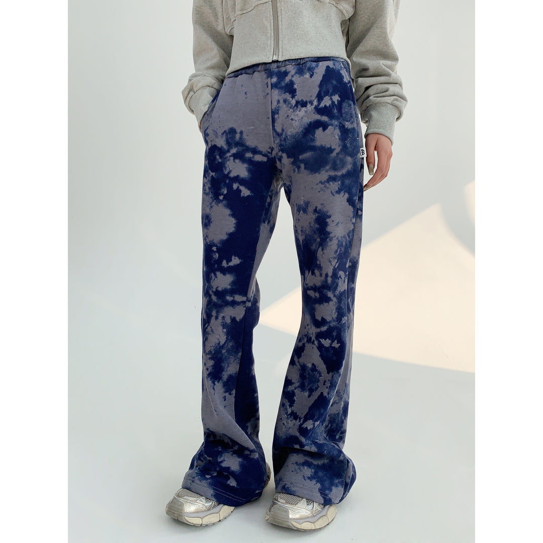 Casual Tie-Dye Flared Pants