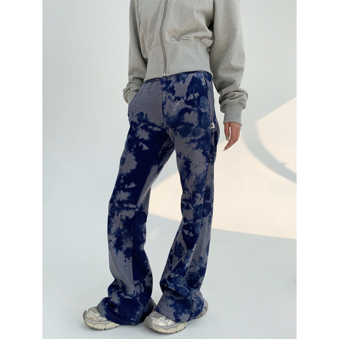 Casual Tie-Dye Flared Pants