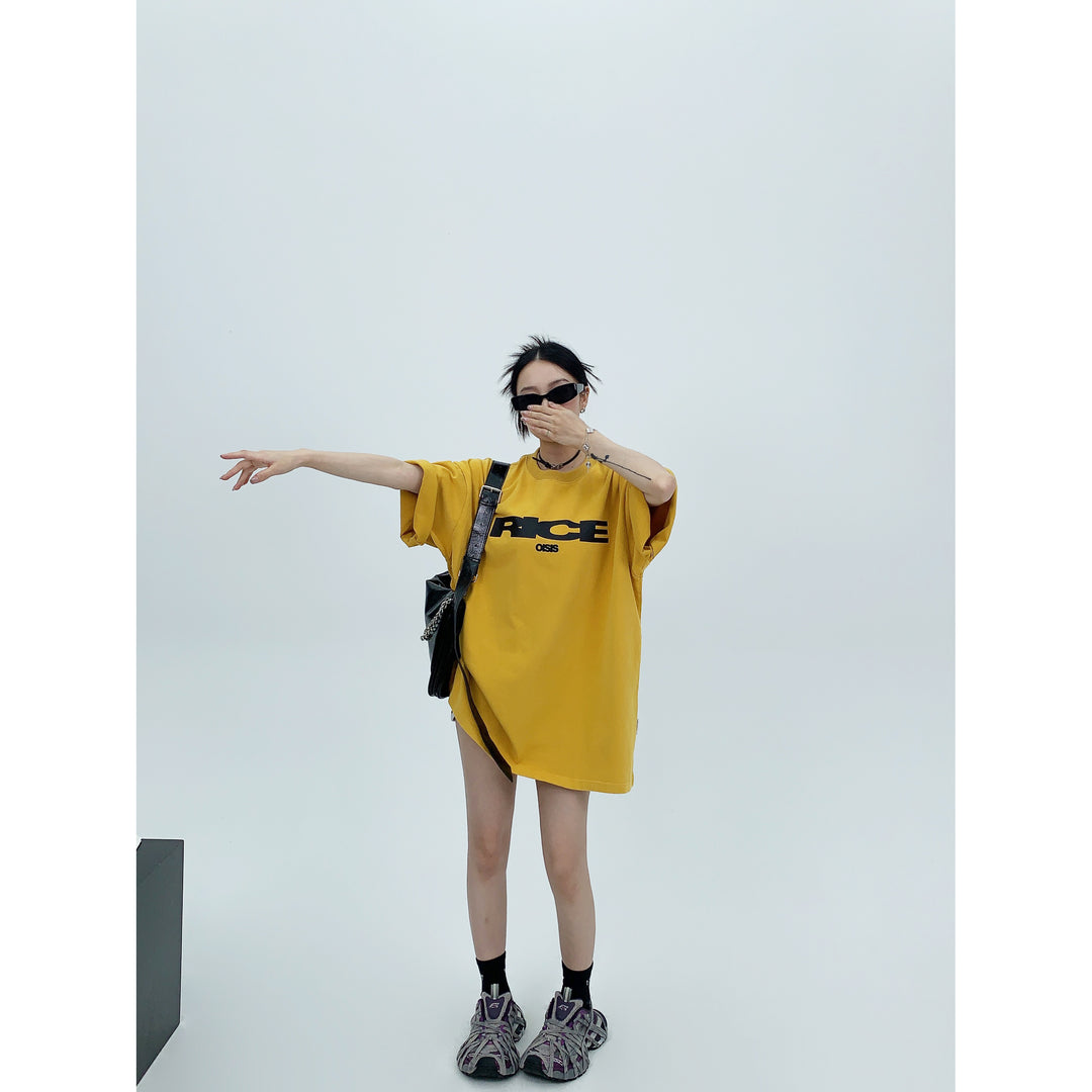 Retro Letter Short-sleeve Oversize T-shirt