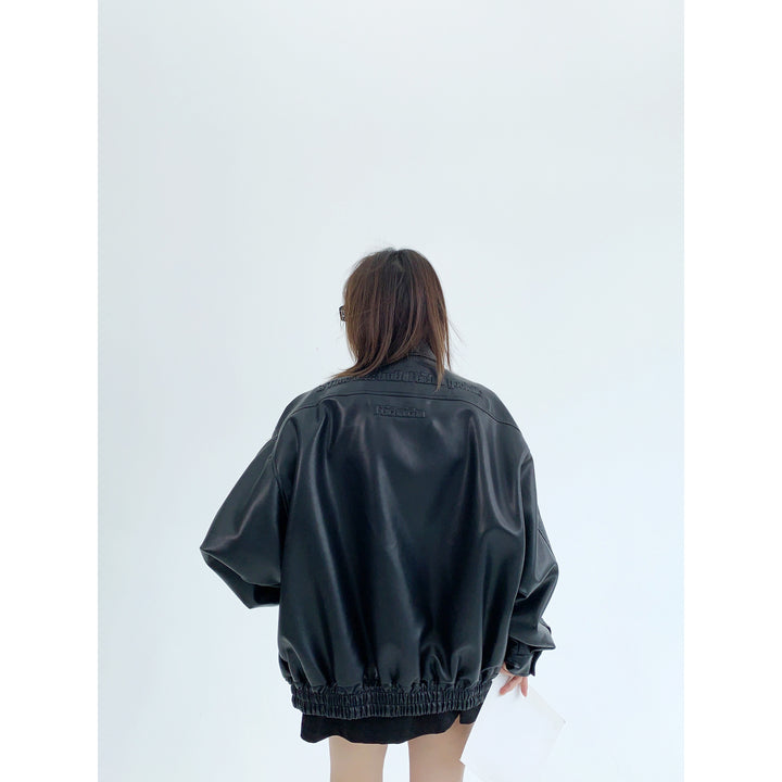 Oversized Faux Leather Jacket