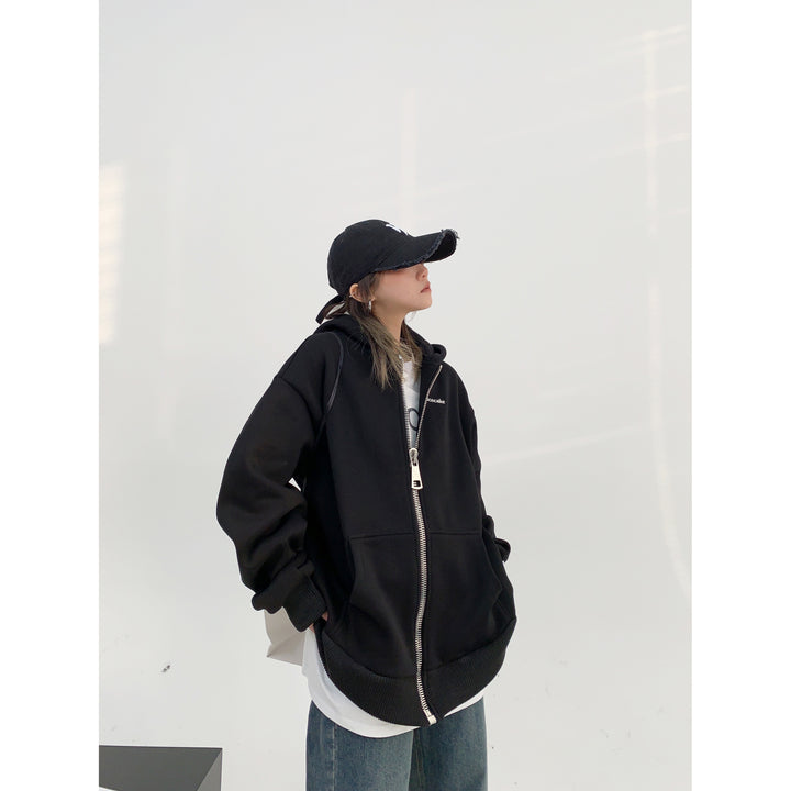 Hooded Zip-Up Women's Coat-The Korean Fashion