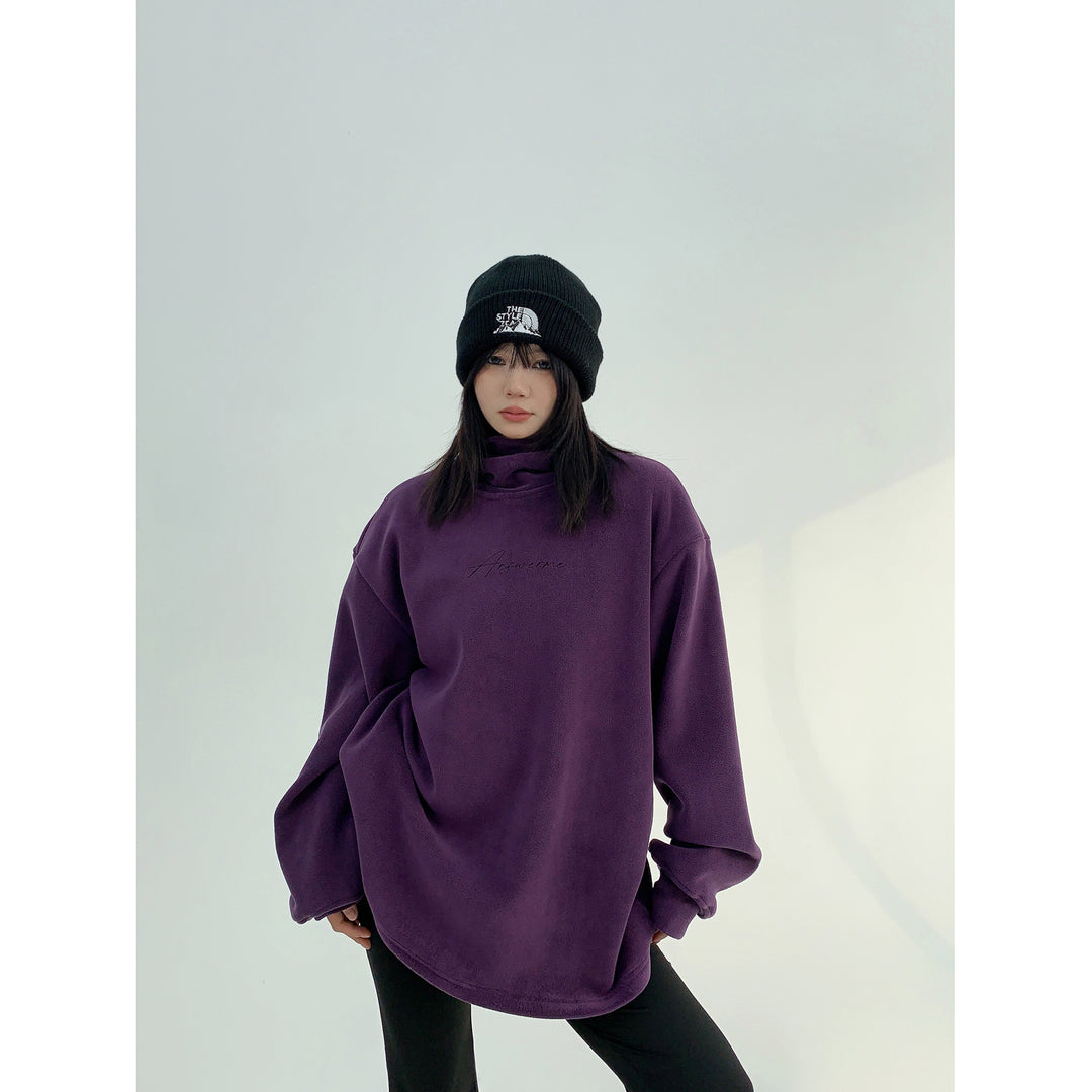 Women's Fleece Turtleneck Hoodie-The Korean Fashion