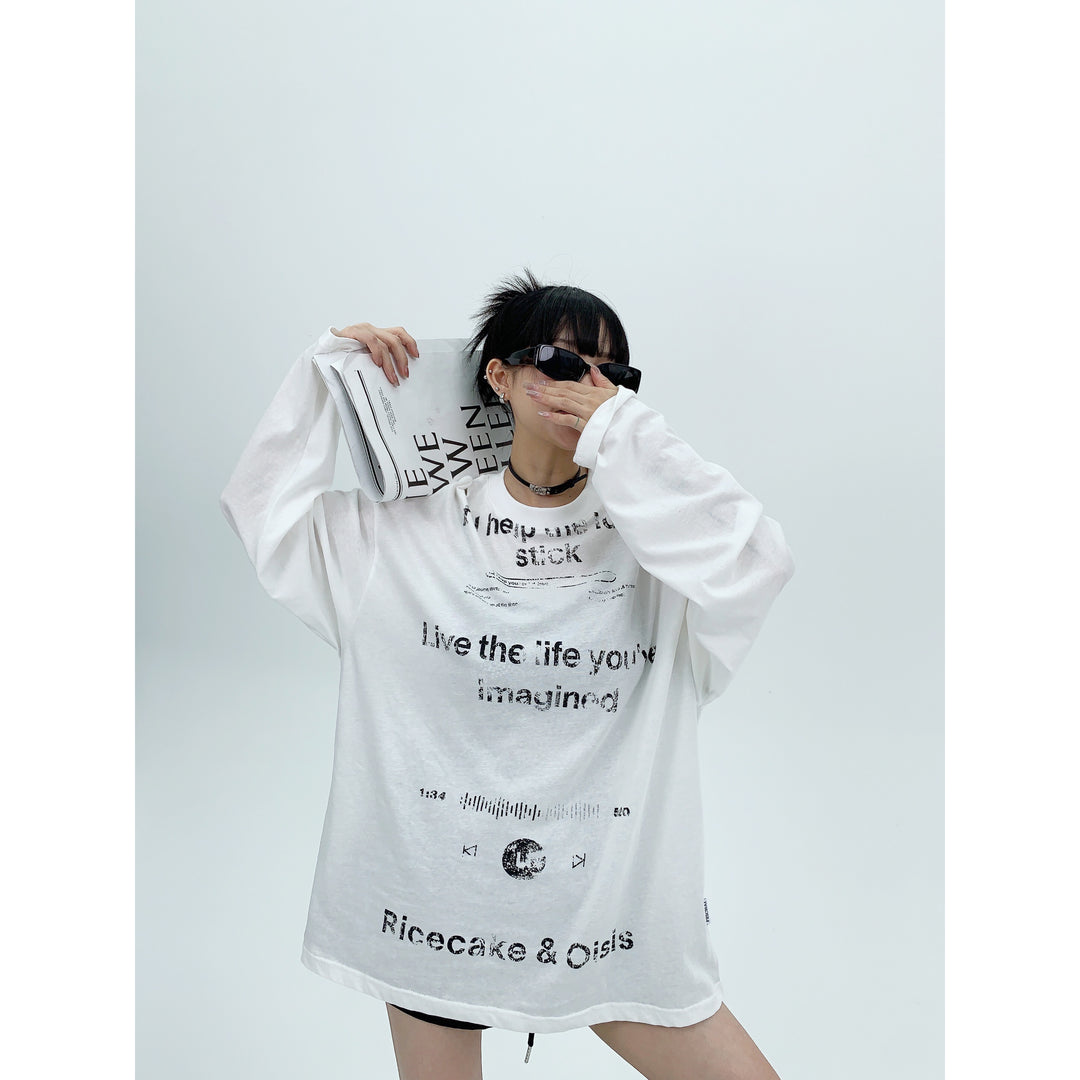 Long Sleeve Graphic Turtleneck Top-The Korean Fashion