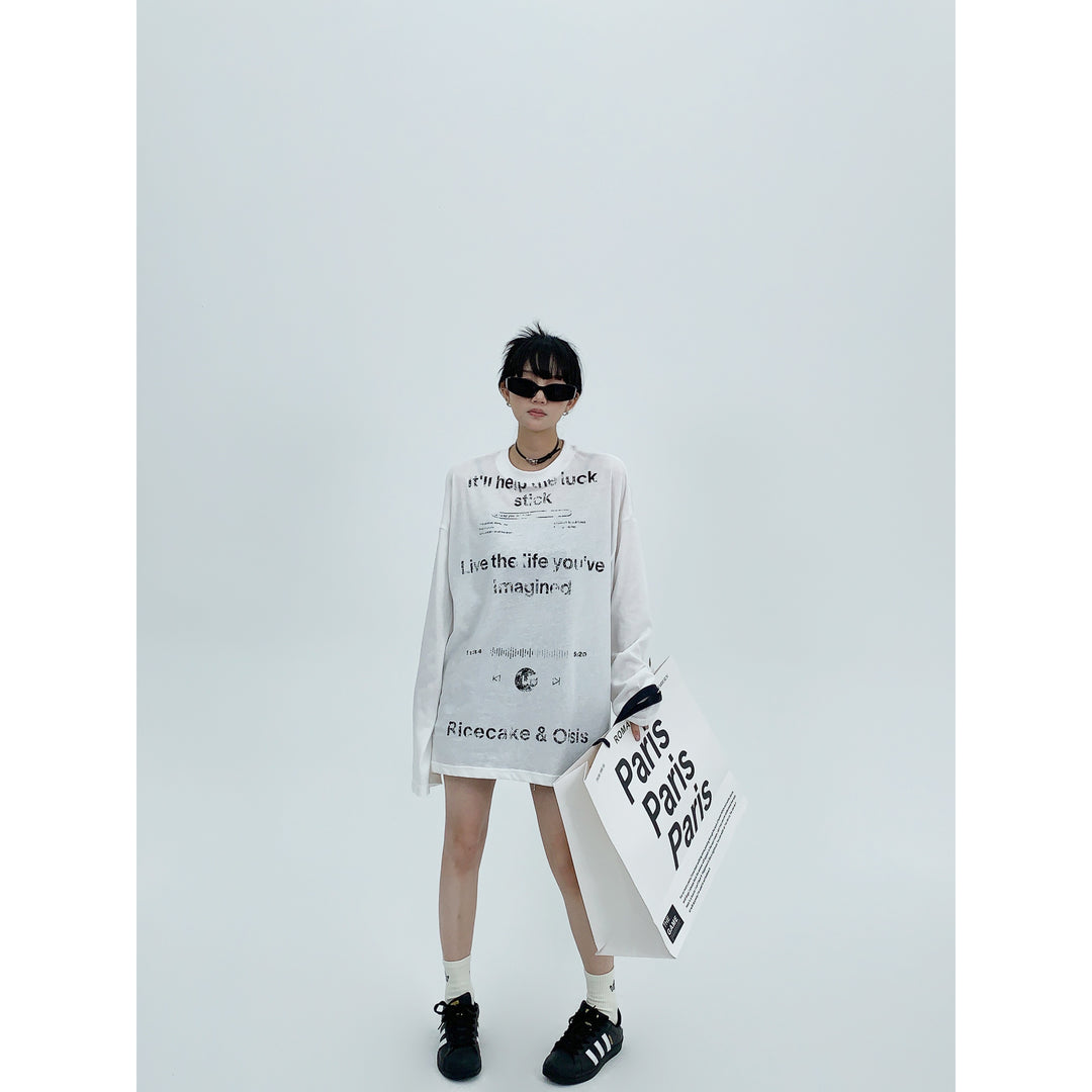 Long Sleeve Graphic Turtleneck Top-The Korean Fashion