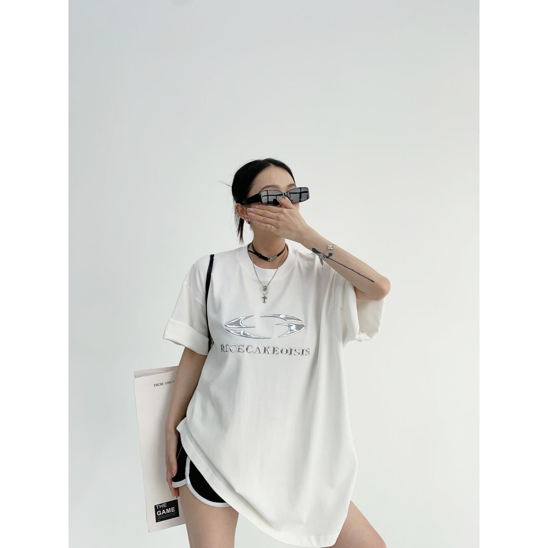 Silver Logo Oversized short-sleeve T-shirt