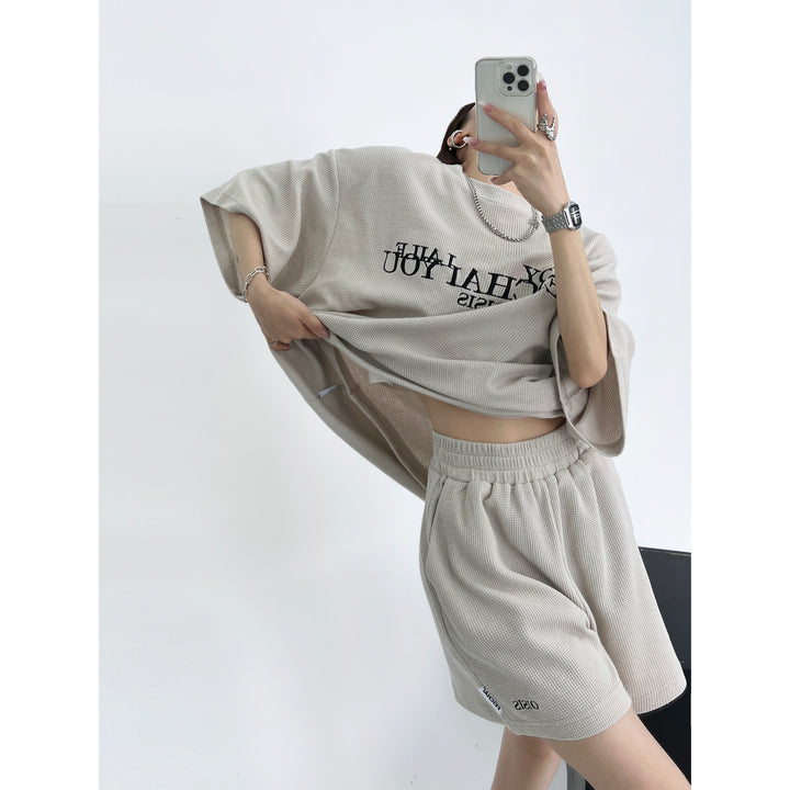 Oversized Turtleneck and Shorts Set-The Korean Fashion