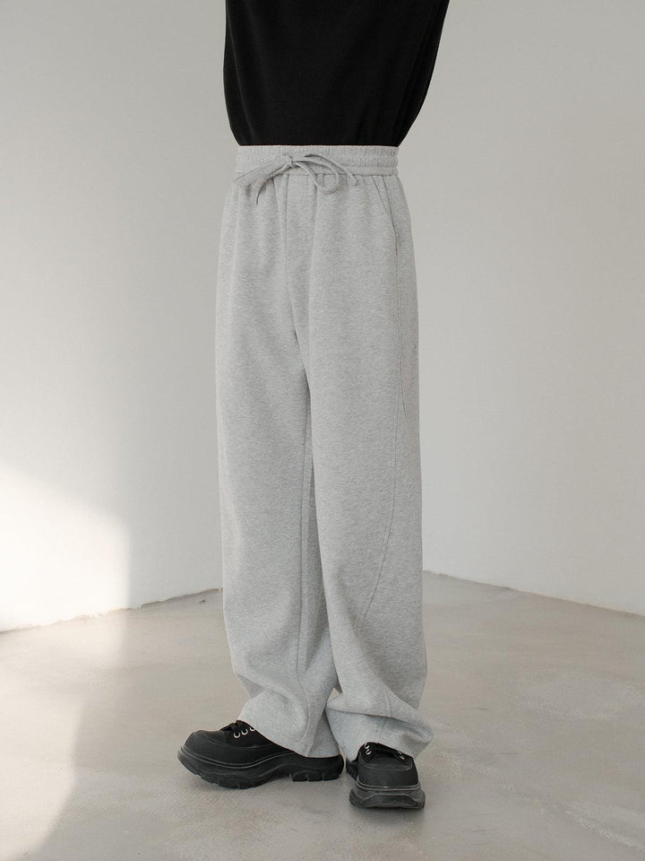 Wide-Leg Scimitar Sweatpants-The Korean Fashion