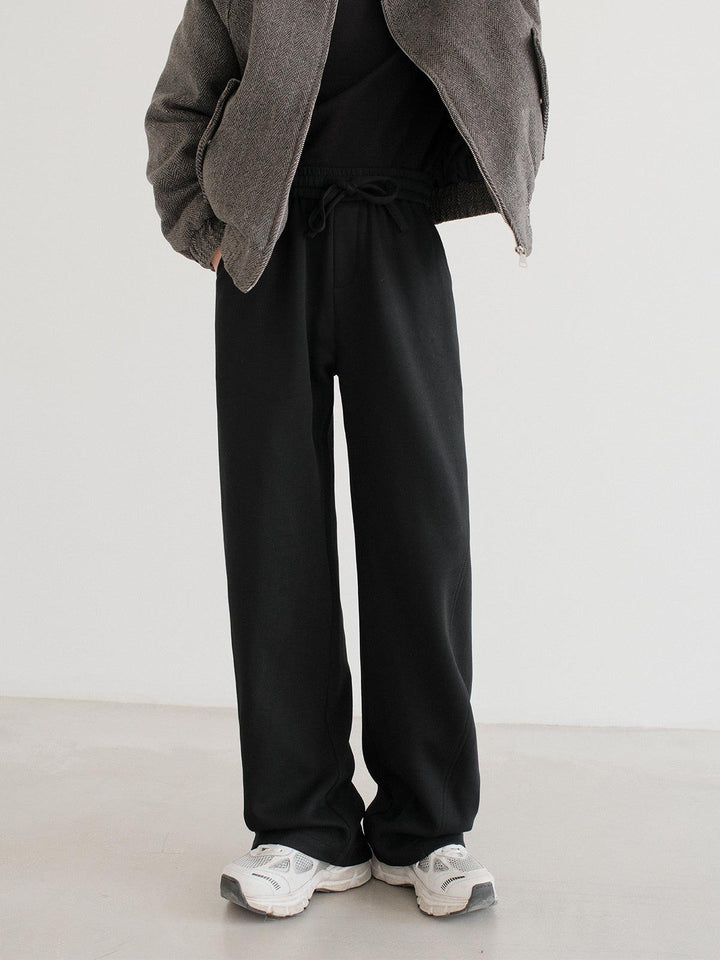 Wide-Leg Scimitar Sweatpants-The Korean Fashion