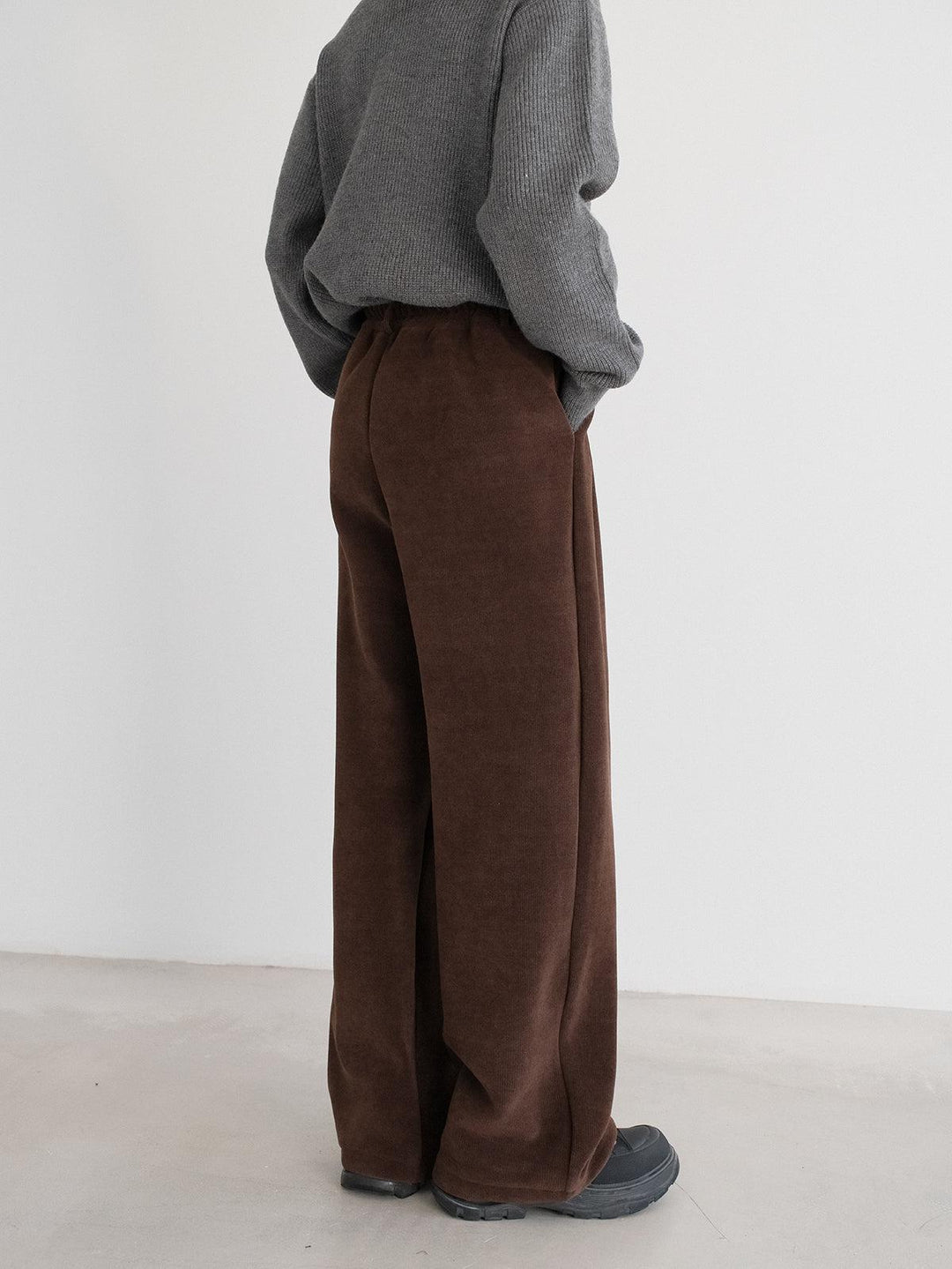 Heavy Plush Wide Corduroy Casual Pants-The Korean Fashion