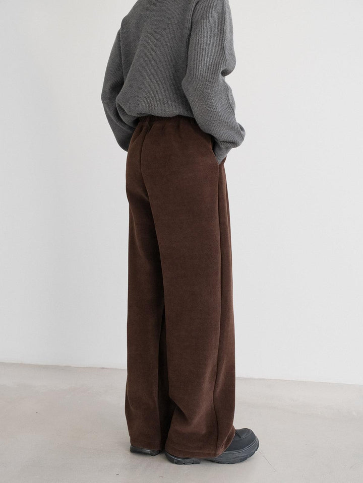 Heavy Plush Wide Corduroy Casual Pants