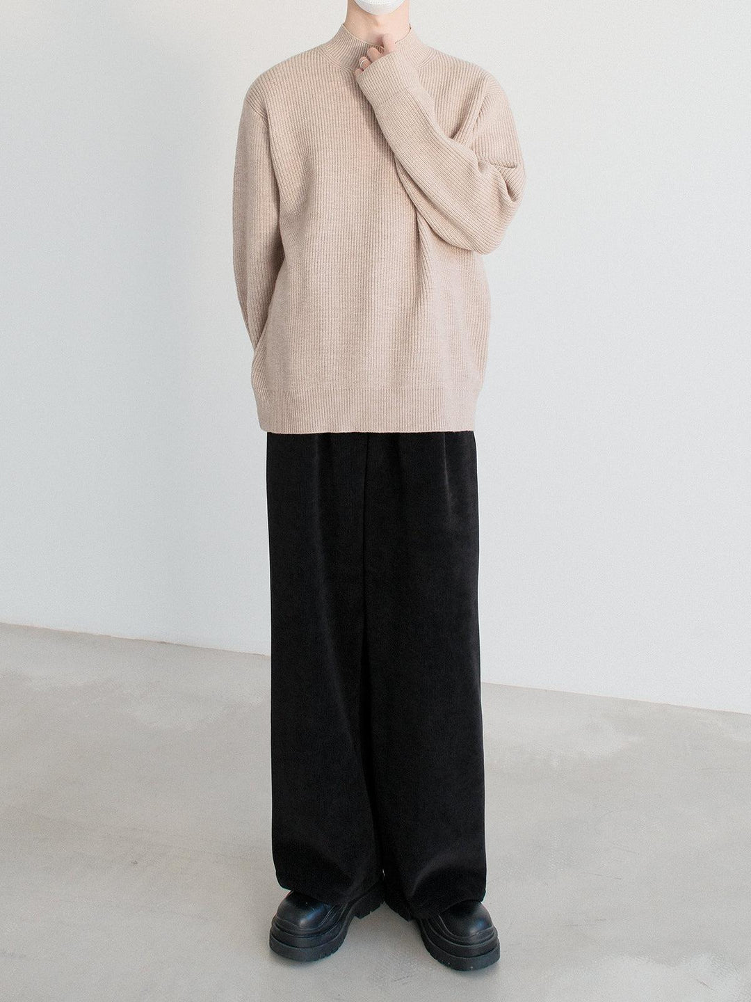 Heavy Plush Wide Corduroy Casual Pants-The Korean Fashion