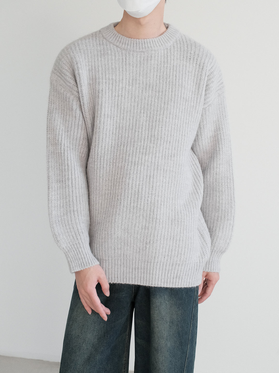 Ribbed Knit Pullover Sweater-The Korean Fashion