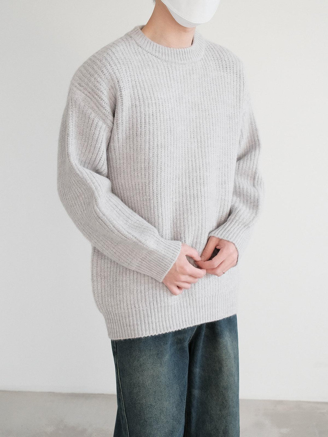 Ribbed Knit Pullover Sweater-The Korean Fashion