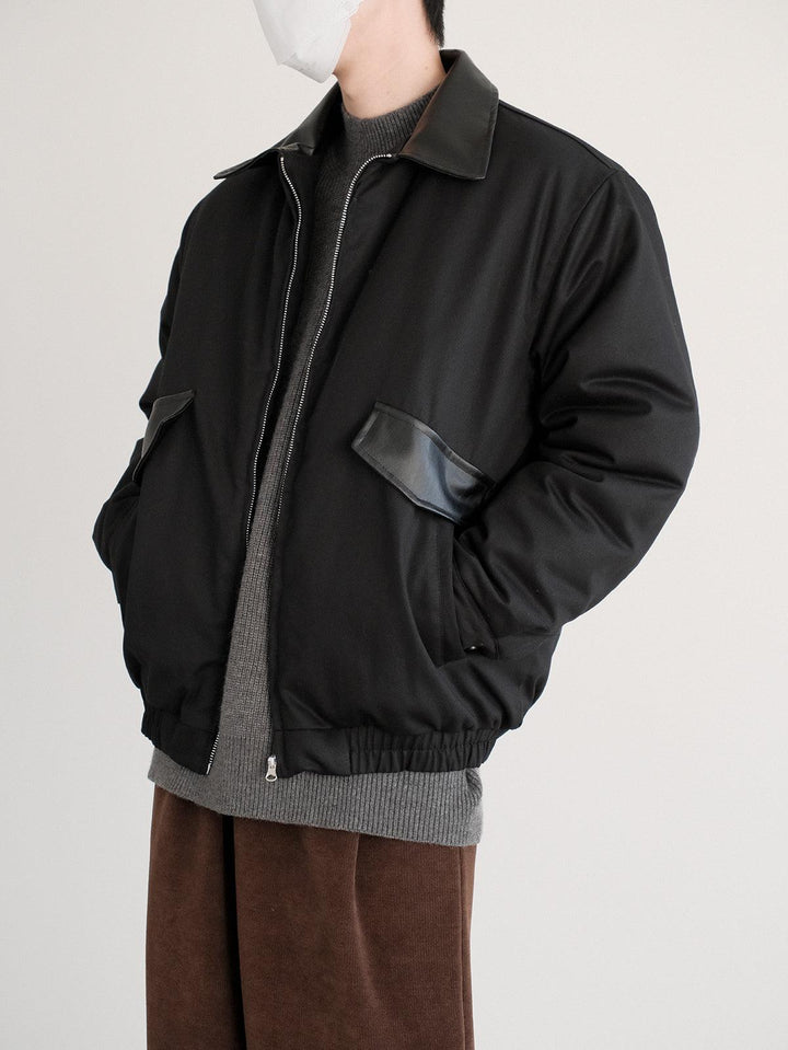 Leather Trim Insulated Jacket