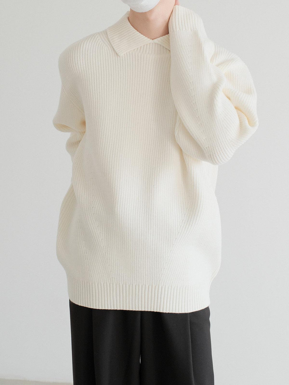 Wool Blend Knit Sweater-The Korean Fashion