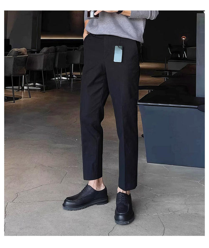 Slim-Fit Casual Business Elastic Pants-The Korean Fashion