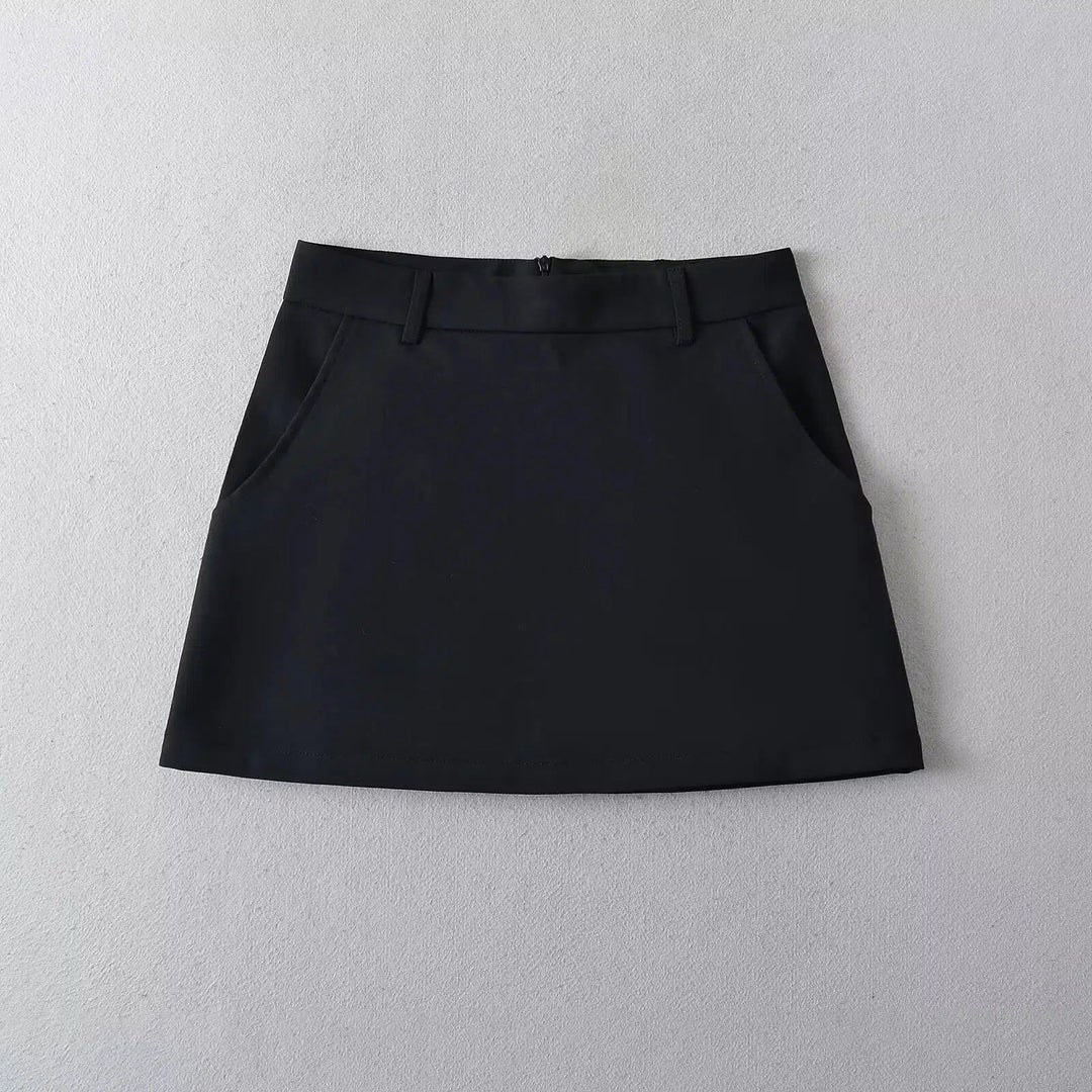 A-Line Pockets Mini Skirt