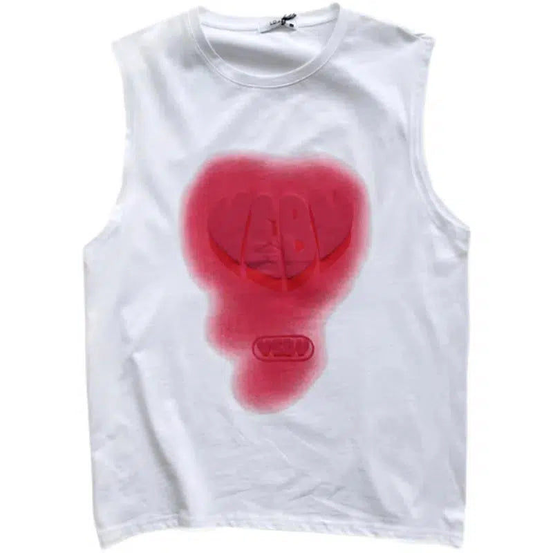 Abstract Heart Sleeveless Vest