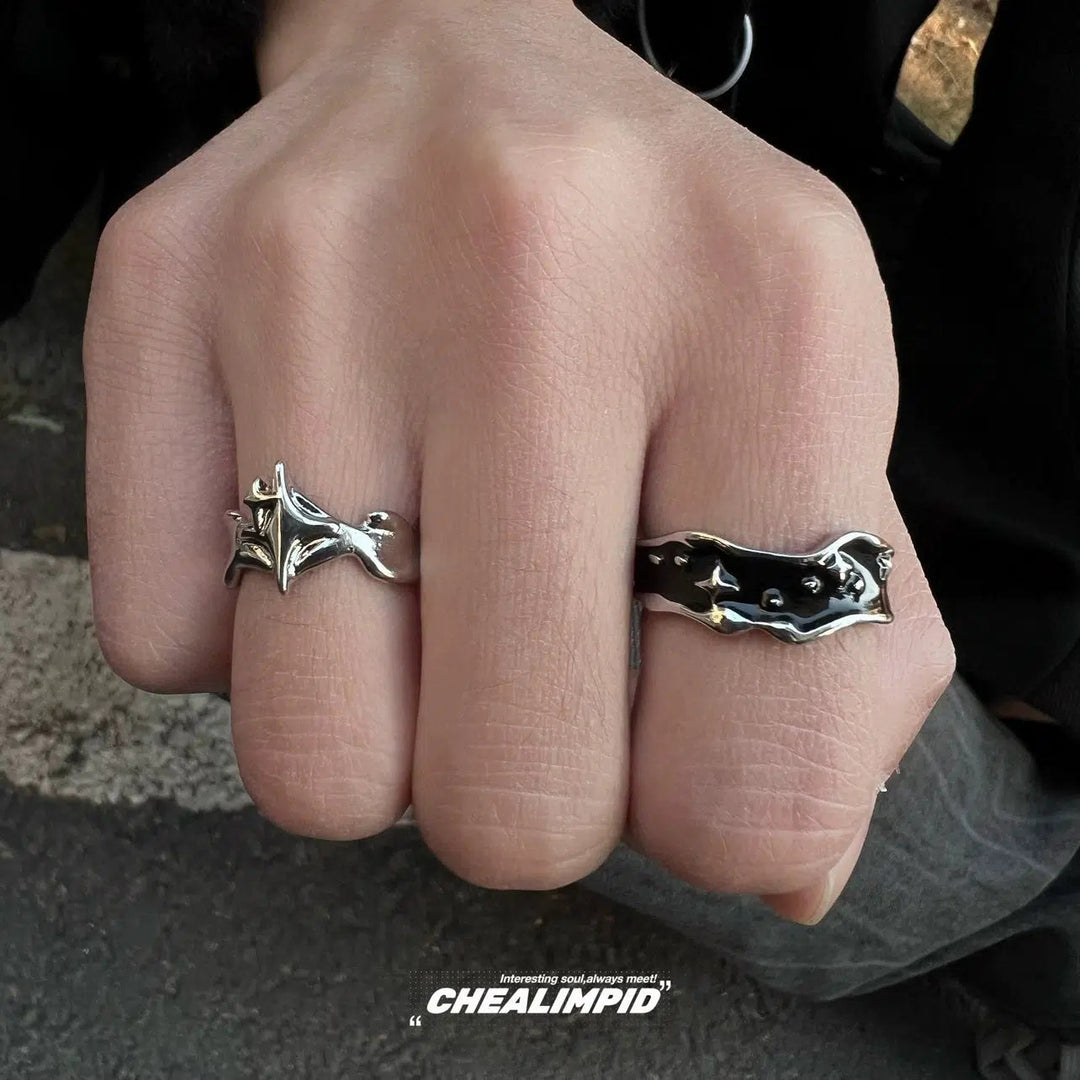 Abstract Metal Design Finger Rings