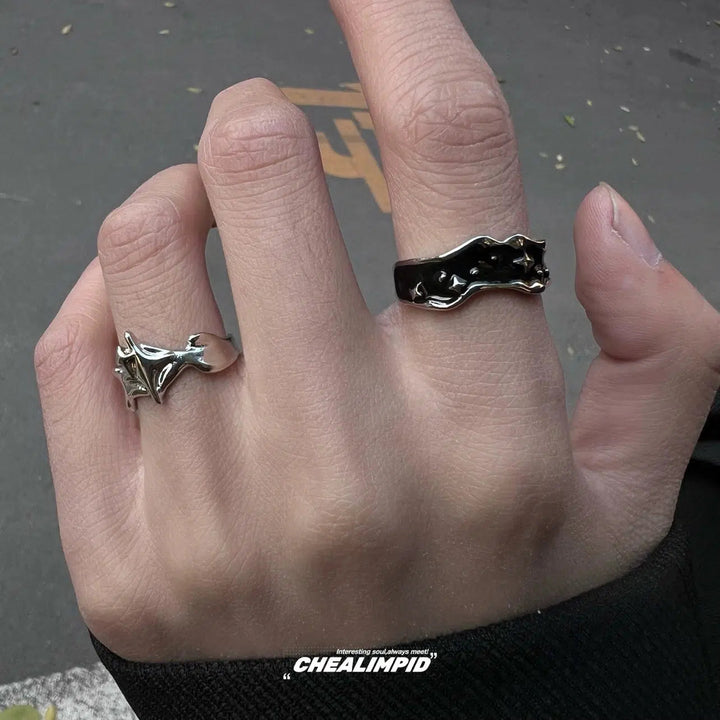 Abstract Metal Design Finger Rings