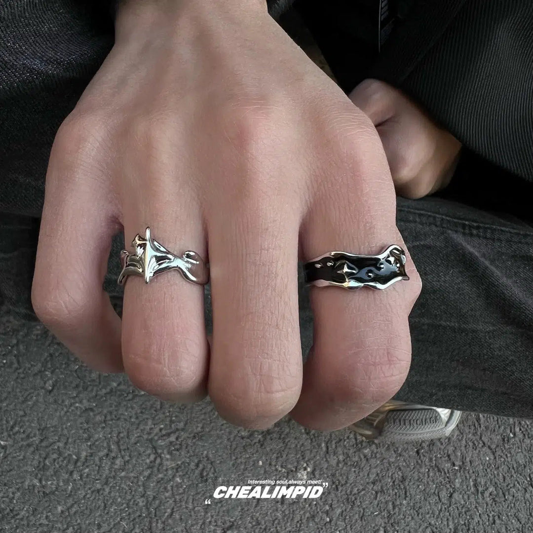 Abstract Metal Design Finger Rings