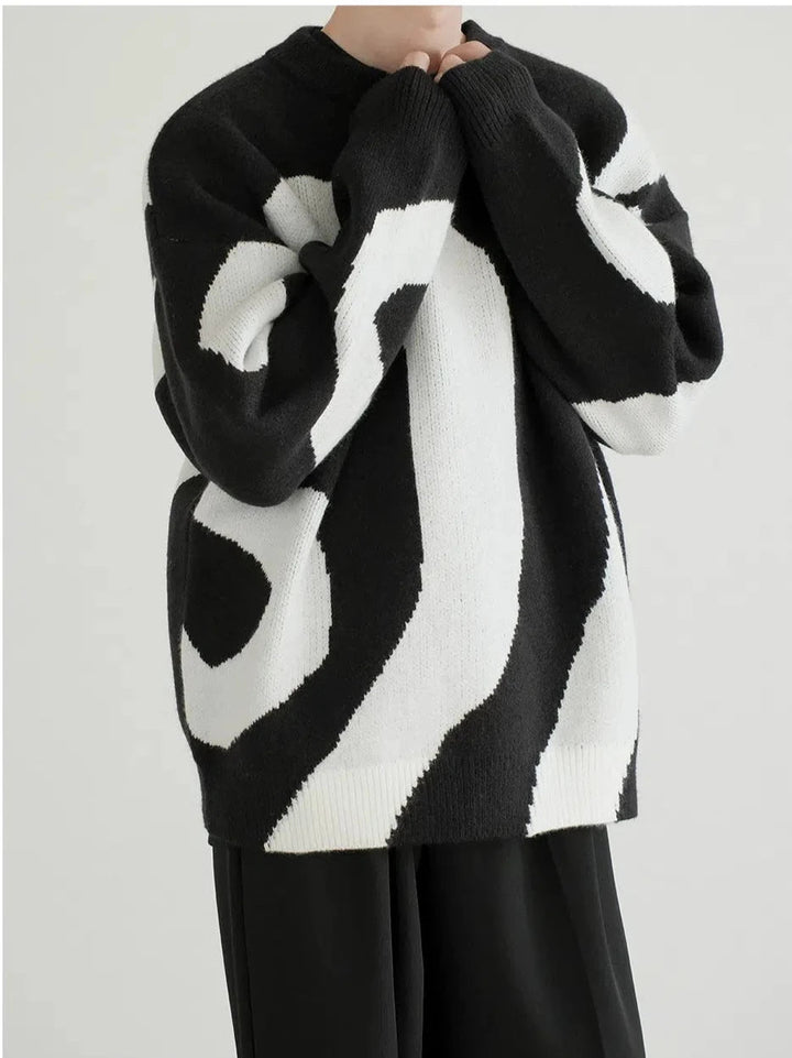 Abstract Pattern Knit Sweater