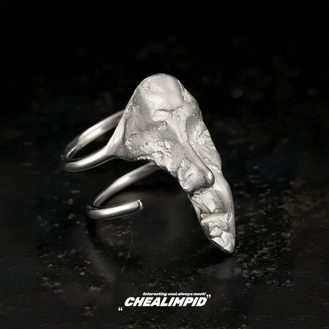 Abstract Sculpted Face Ring