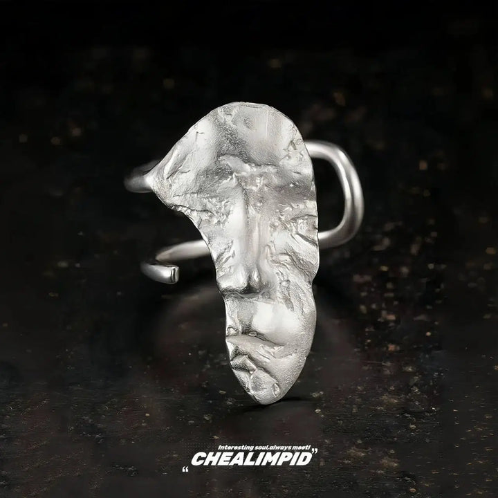 Abstract Sculpted Face Ring