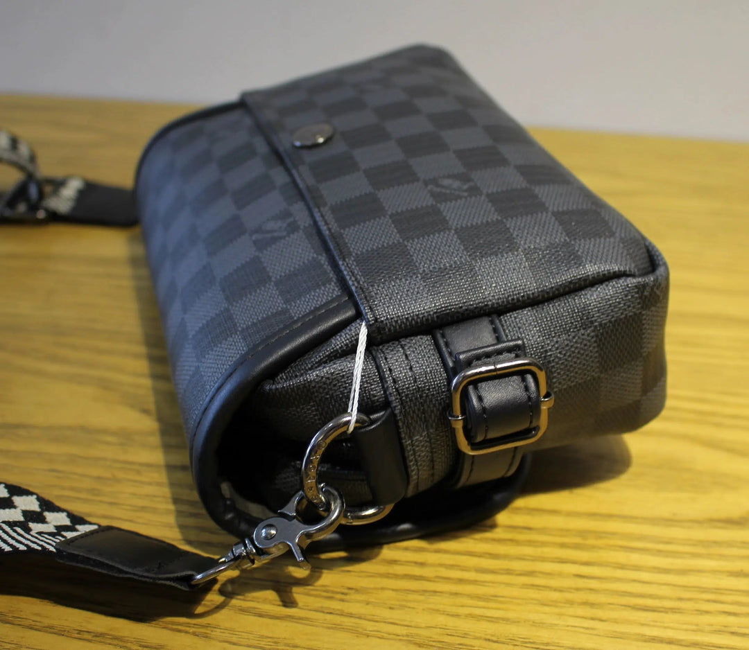 Adjustable Strap Checkered Crossbody Bag