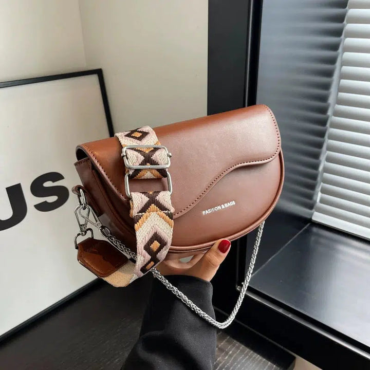 Adjustable Strap Leather Crossbody Bag