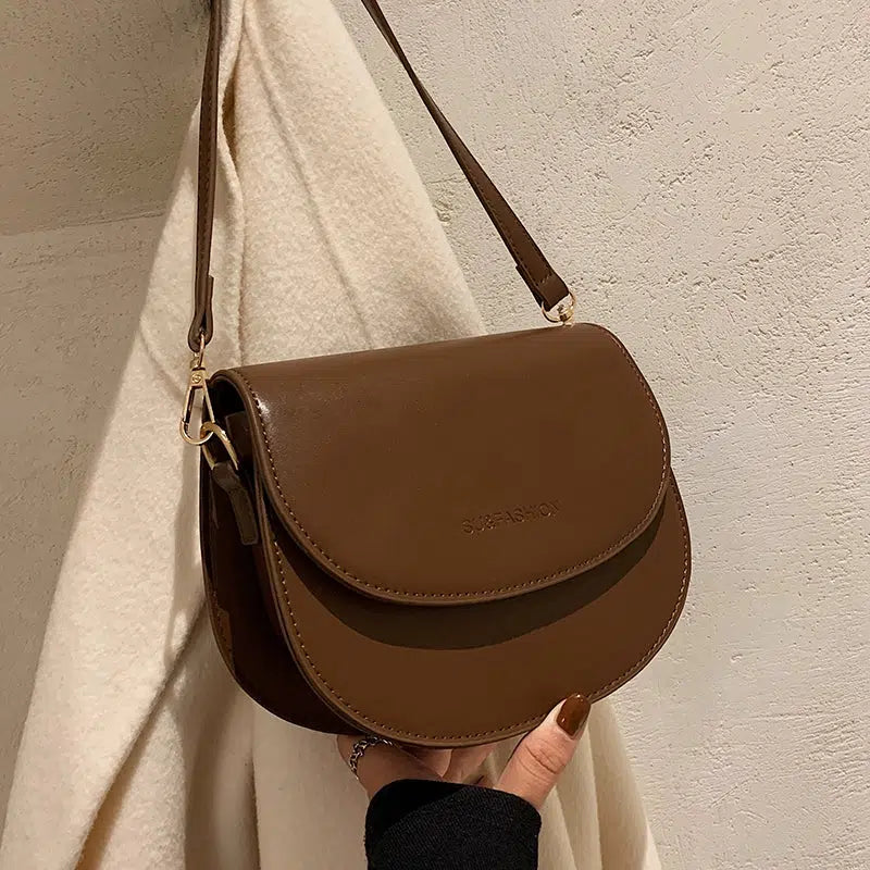 Adjustable Strap Leather Crossbody Bag