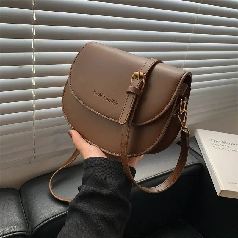 Adjustable Strap Leather Crossbody Bag