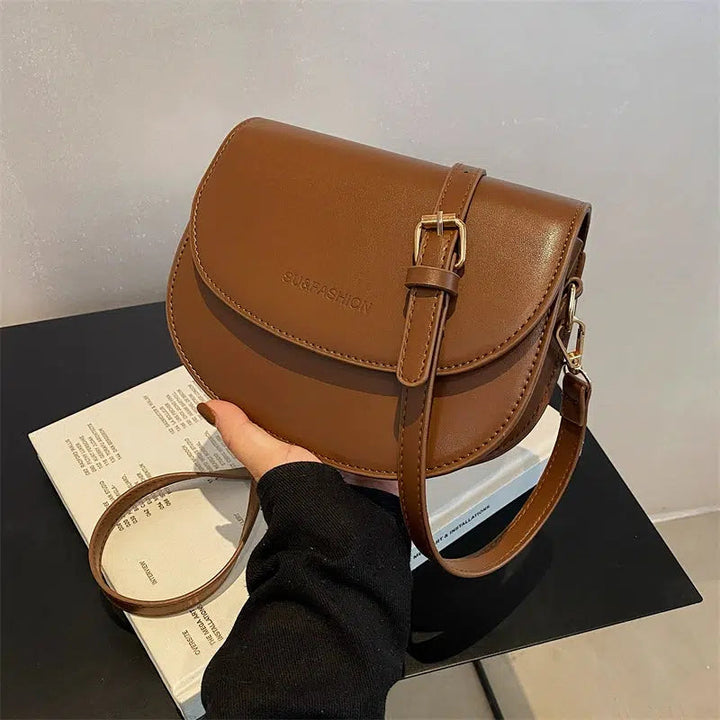 Adjustable Strap Leather Crossbody Bag