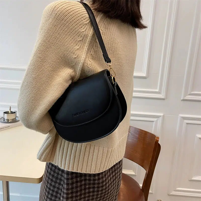 Adjustable Strap Leather Crossbody Bag