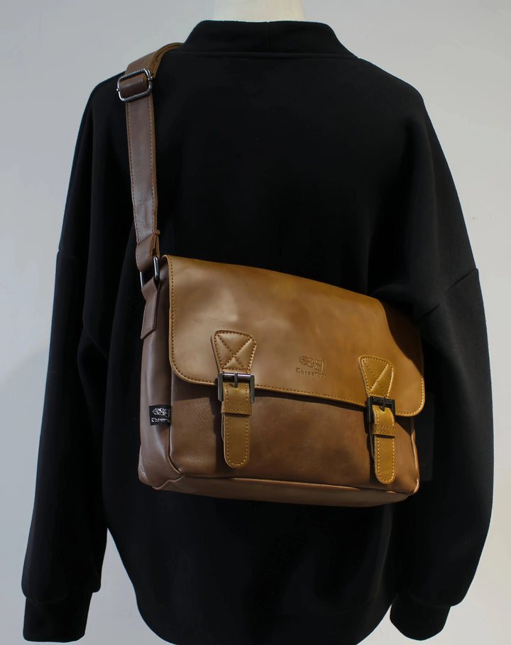 Adjustable Strap Leather Messenger Bag