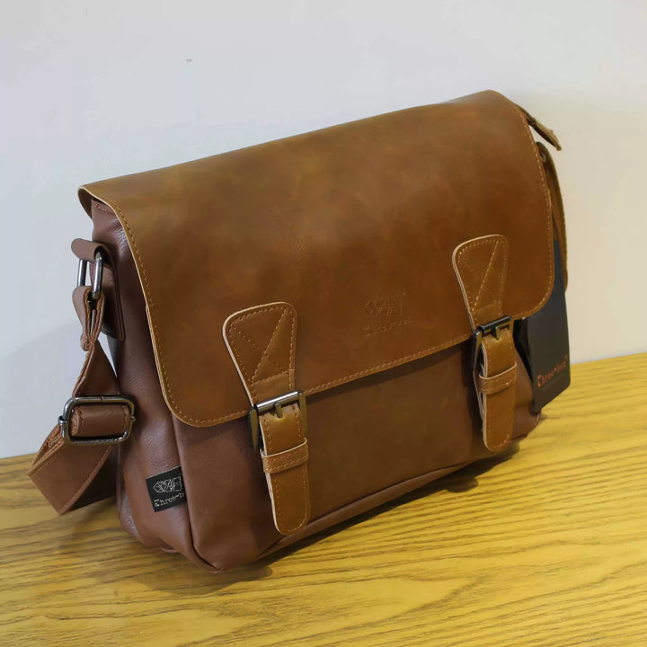 Adjustable Strap Leather Messenger Bag