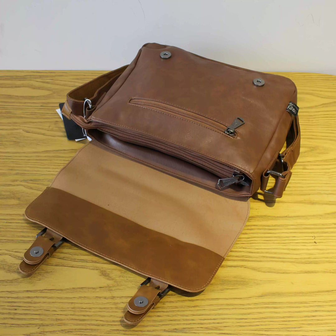 Adjustable Strap Leather Messenger Bag