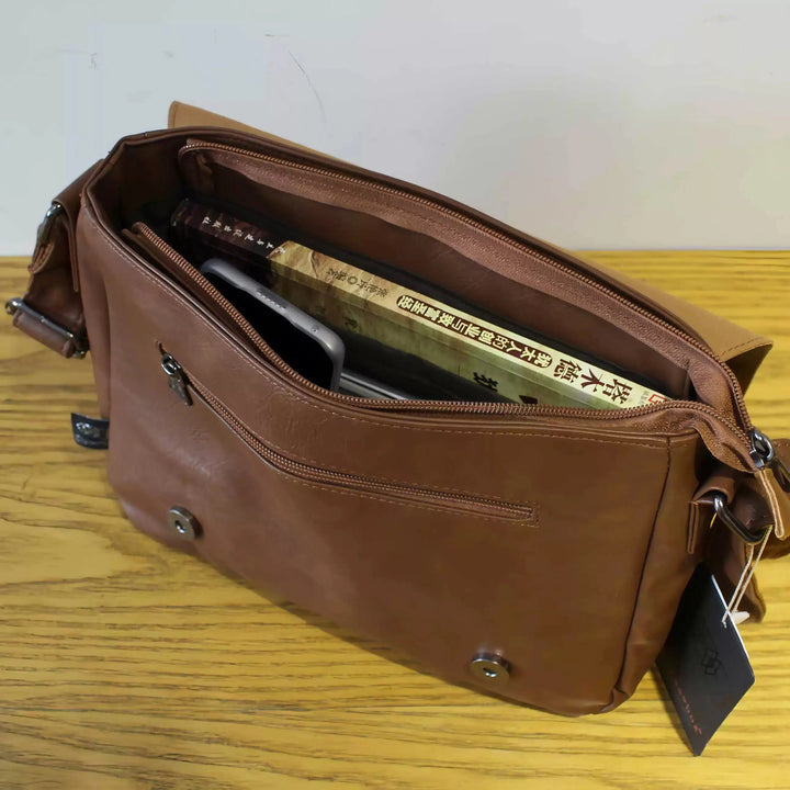 Adjustable Strap Leather Messenger Bag